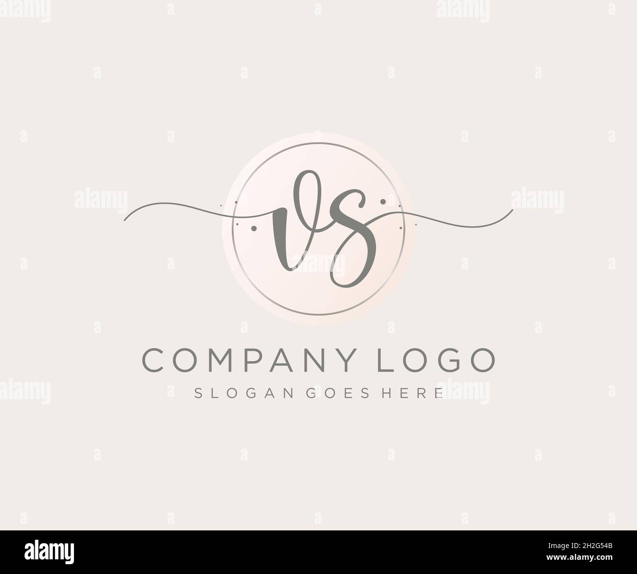 VS feminine logo. Usable for Nature, Salon, Spa, Cosmetic and Beauty Logos. Flat Vector Logo Design Template Element. Stock Vector