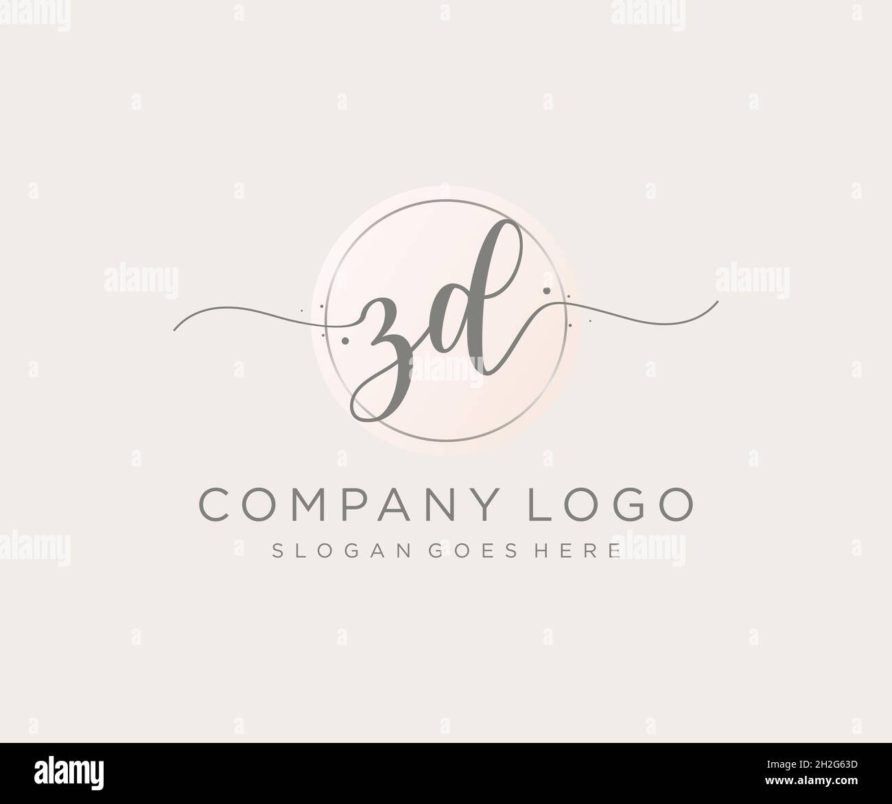 ZD feminine logo. Usable for Nature, Salon, Spa, Cosmetic and Beauty Logos. Flat Vector Logo Design Template Element. Stock Vector