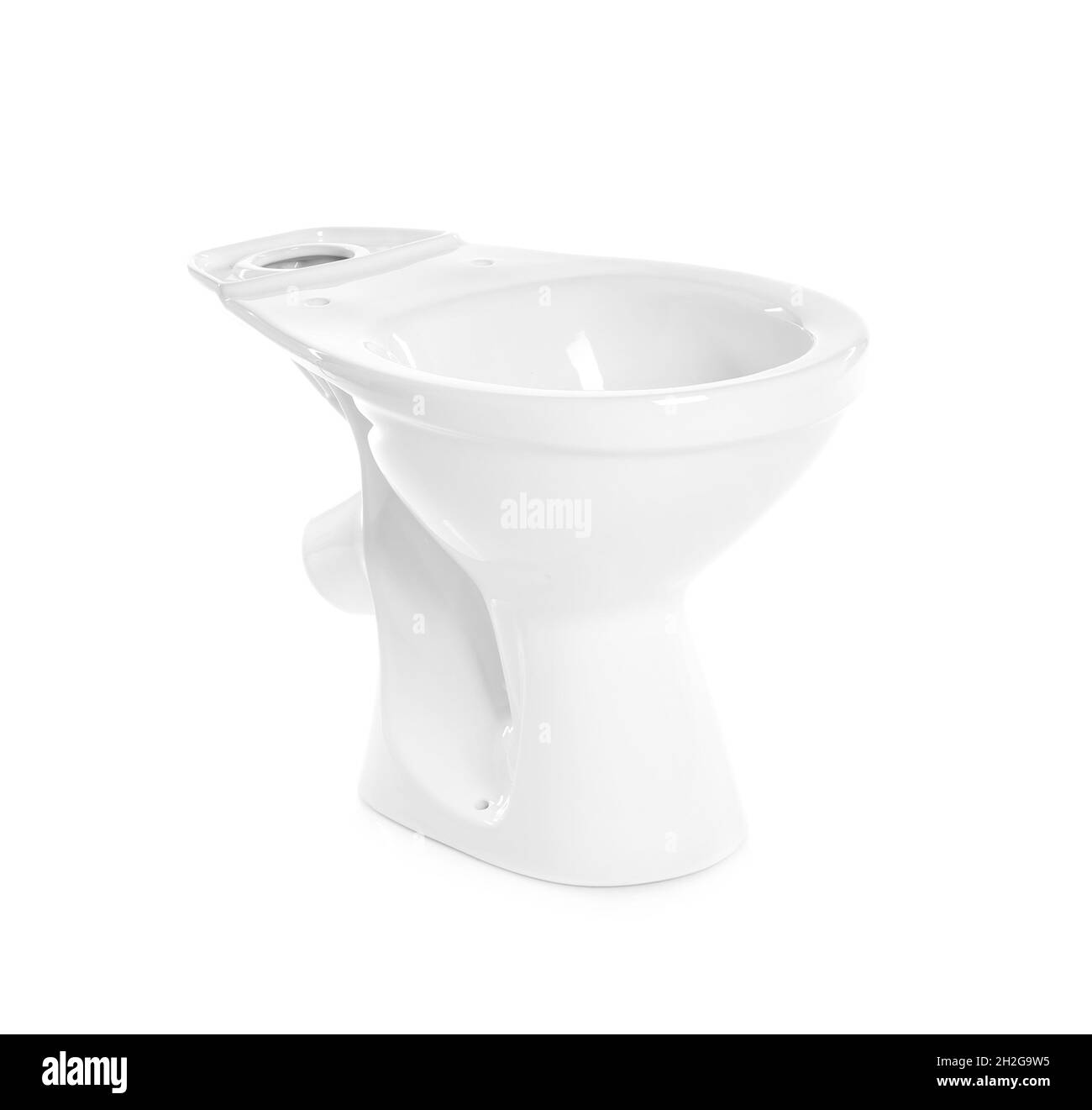 New ceramic toilet bowl on white background Stock Photo - Alamy