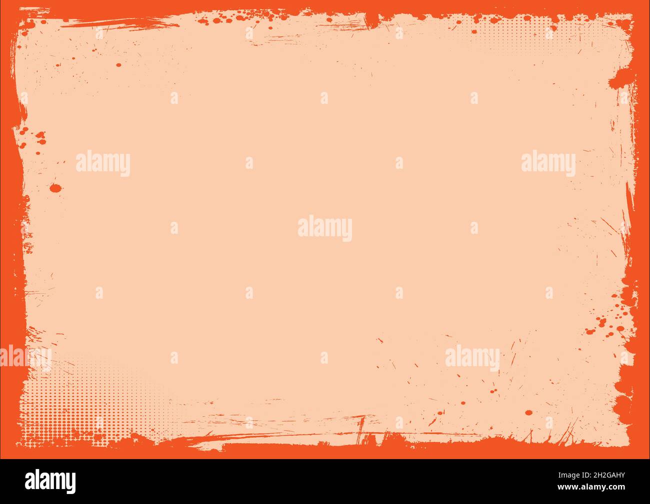 The horizontal blank Halloween banner background with grunge border ...