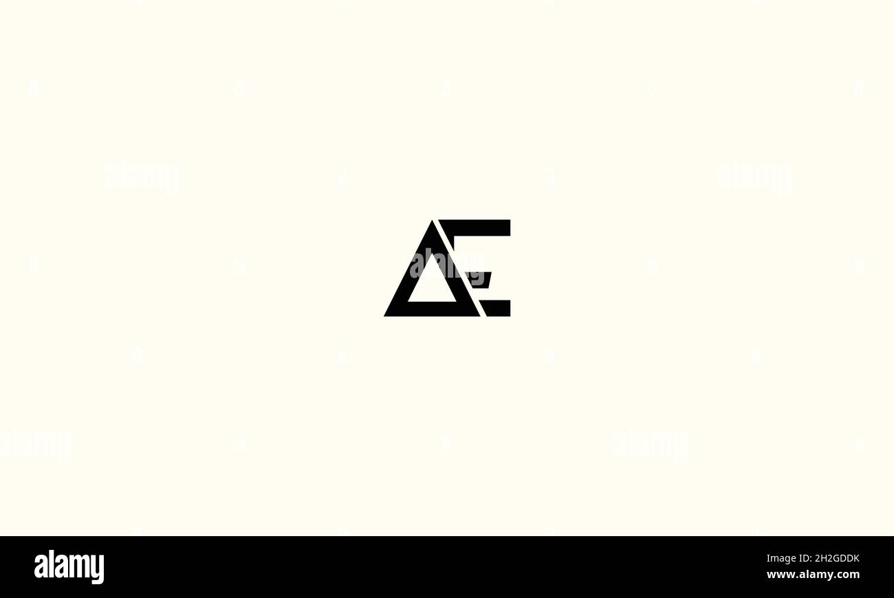 LETTERS AE LOGO DESIGN WITH NEGATIVE SPACE EFFECT FOR ILLUSTRATION USE Stock Vector