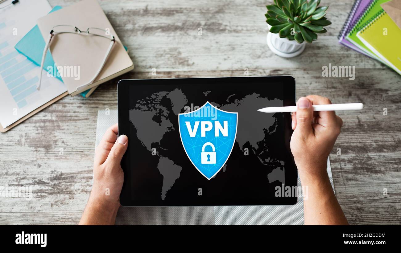 VPN - Virtual perivate network. Internet conncetion privacy concept. Stock Photo