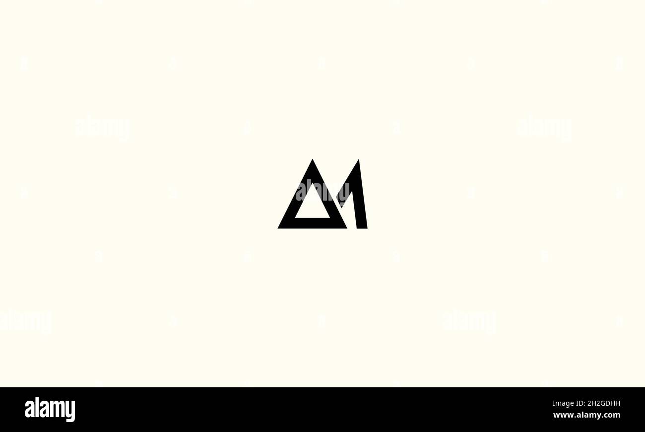 LETTERS AM LOGO DESIGN WITH NEGATIVE SPACE EFFECT FOR ILLUSTRATION USE Stock Vector