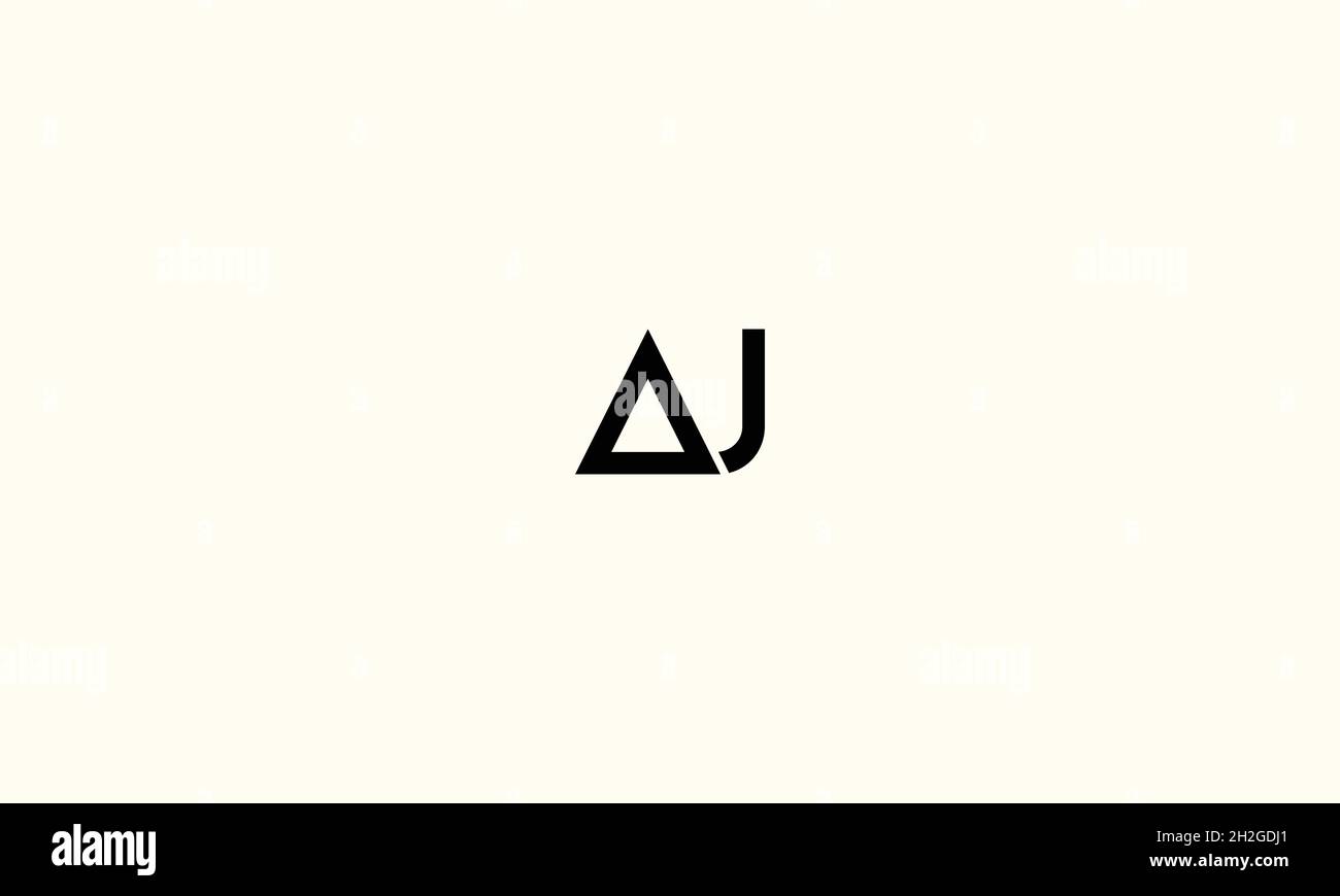 LETTERS AJ LOGO DESIGN WITH NEGATIVE SPACE EFFECT FOR ILLUSTRATION USE Stock Vector