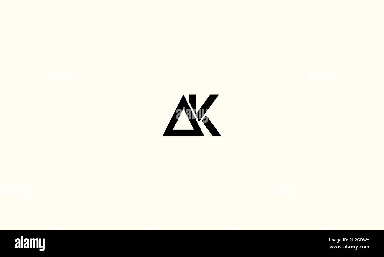 LETTERS AK LOGO DESIGN WITH NEGATIVE SPACE EFFECT FOR ILLUSTRATION USE Stock Vector