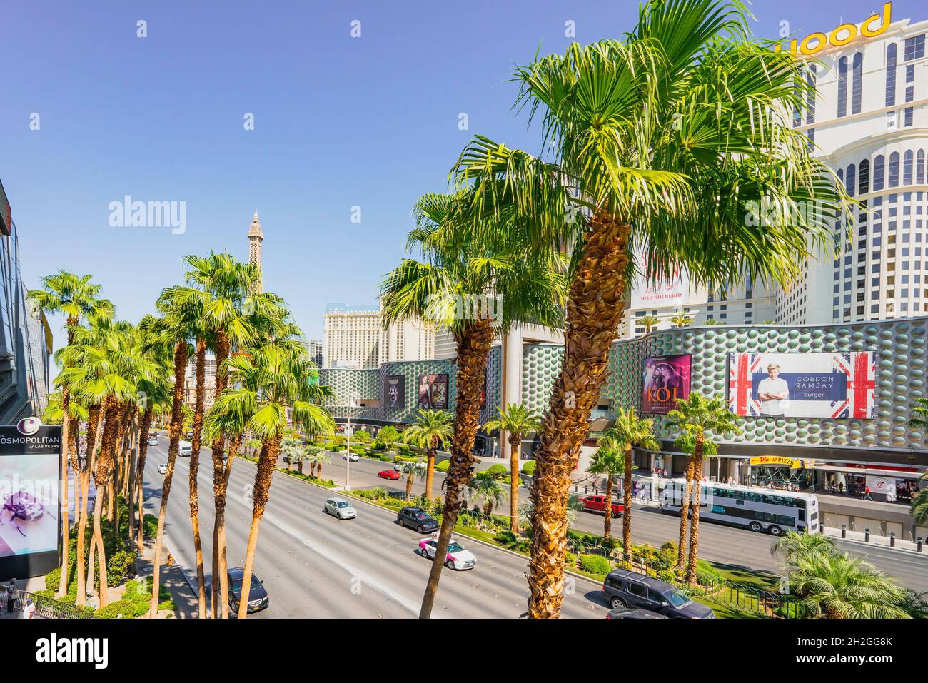 Las Vegas, Nevada, USA - October 1, 2021   Planet Hollywood Las Vegas Resort and Casino. Architecture, traffic, street view Stock Photo