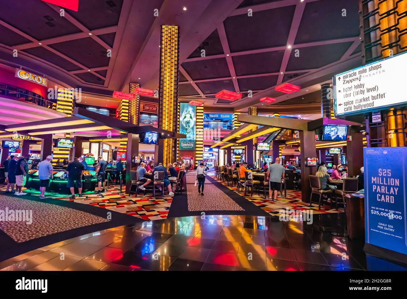 Las Vegas, Nevada, USA - October 1, 2021  Las Vegas Casino interior and people Stock Photo