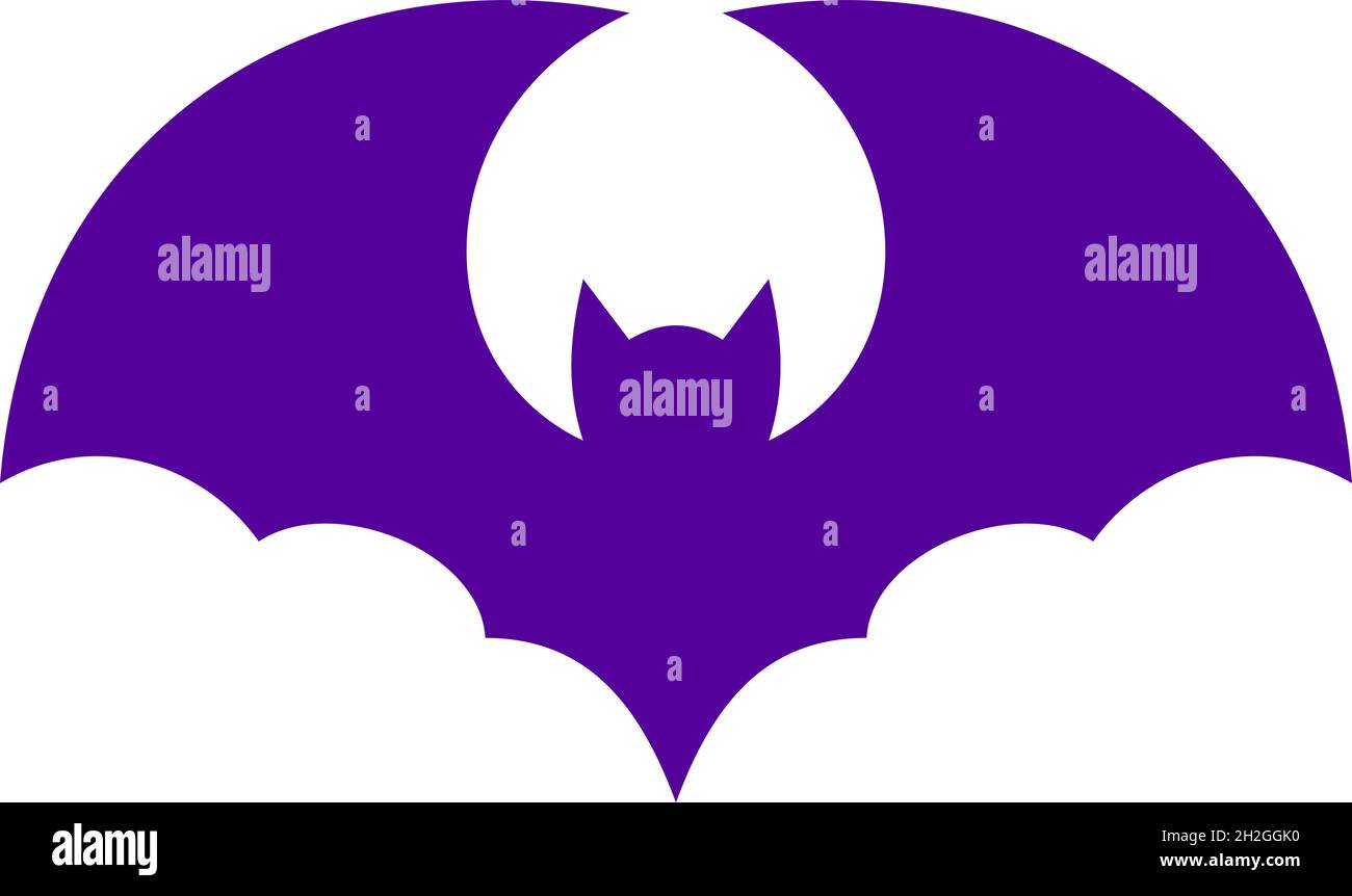 Halloween Flying bat silhouette. Flat vector illustration Stock Vector ...
