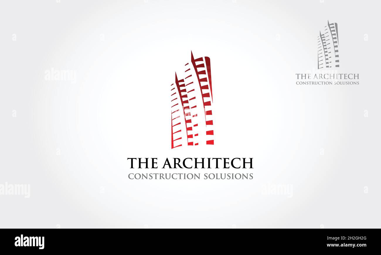 The Architect Construction Solutions Vector Logo Template. Architect Construction Idea, vector creative building construction. Stock Vector