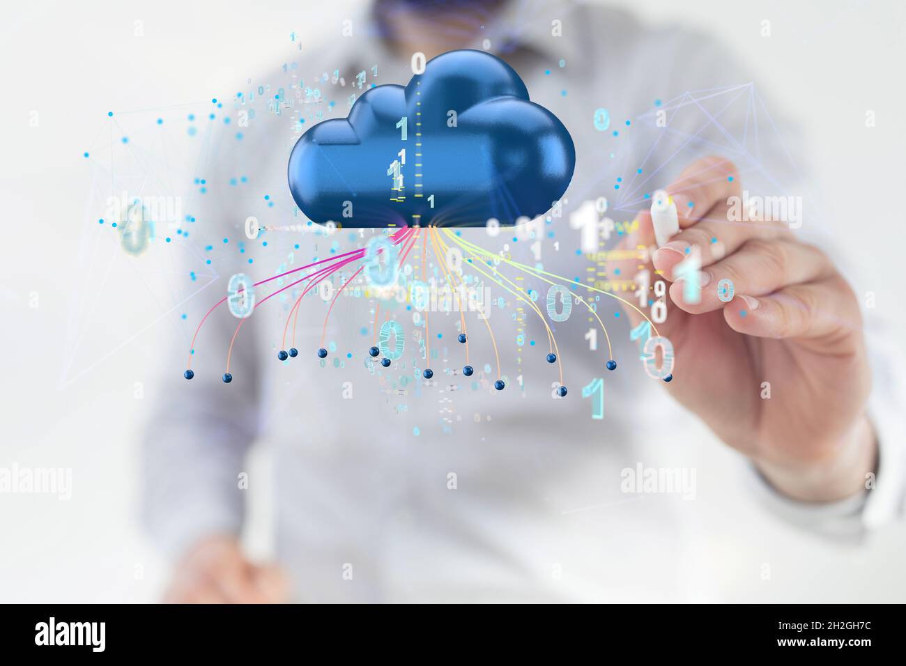 3d rendering of augmented analytics data cloud storage network Stock ...