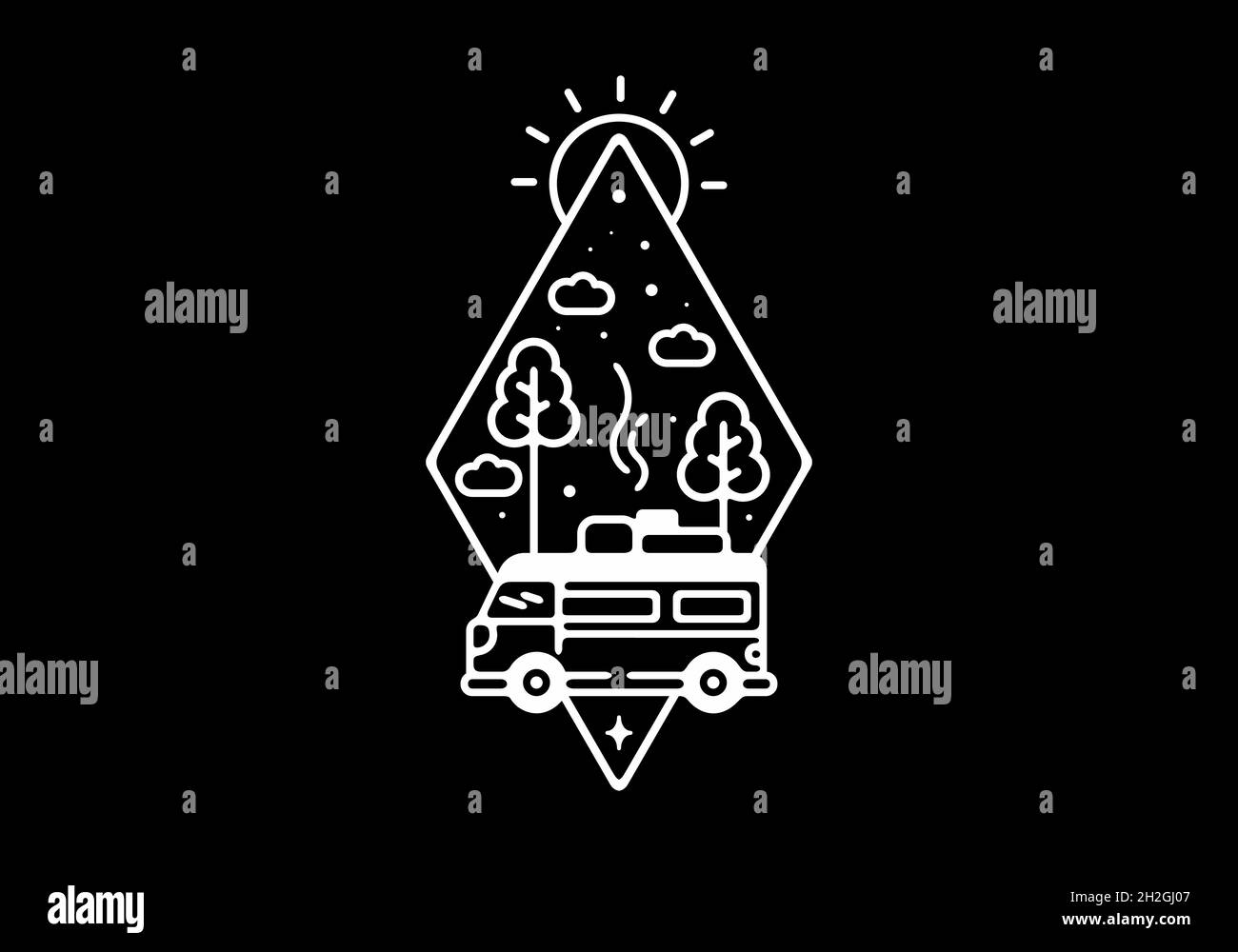Line art illustration of campervan design Stock Vector Image & Art - Alamy