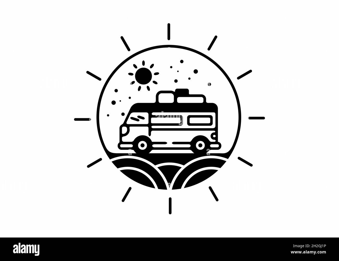 Line art illustration of campervan design Stock Vector Image & Art - Alamy