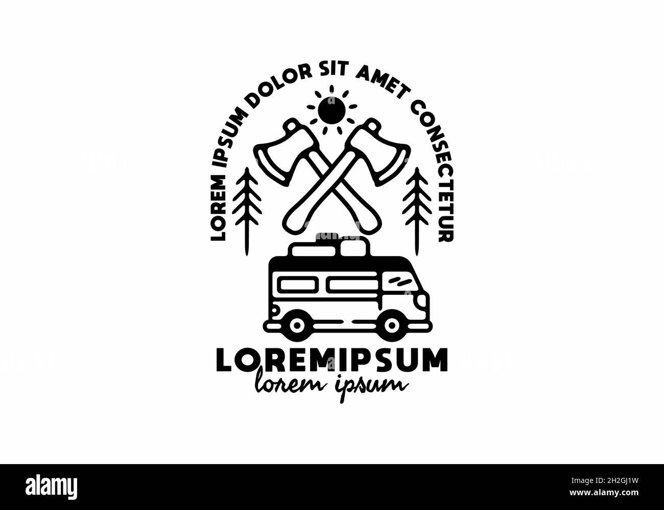 Line art illustration of campervan design Stock Vector Image & Art - Alamy