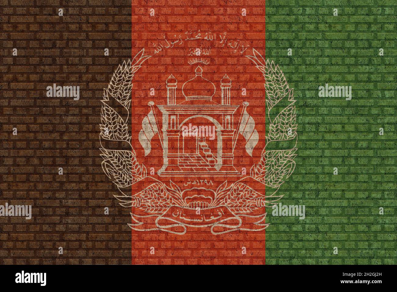 3D Flag of Afghanistan on a old brick wall background Stock Photo - Alamy