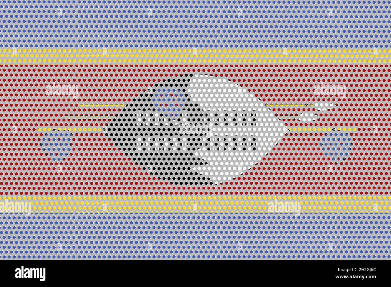 3D Flag of Eswatini on a metal wall background Stock Photo - Alamy