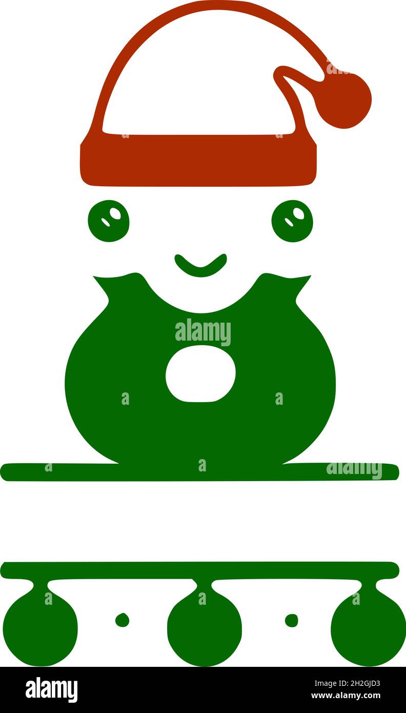 Number 8 cute Christmas character, name monogram design, Christmas or ...
