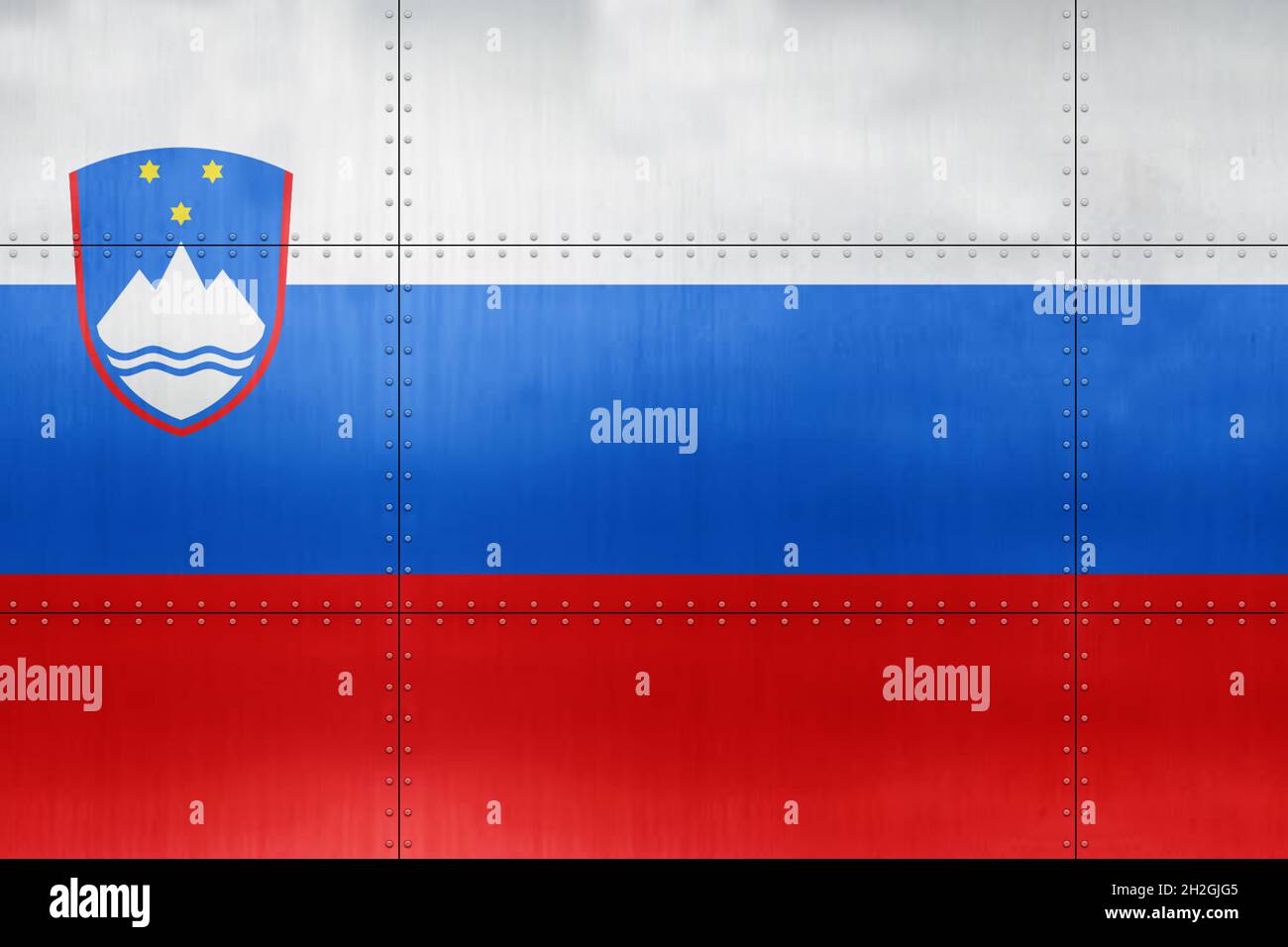 3D Flag of Slovenia on a metal wall background Stock Photo - Alamy