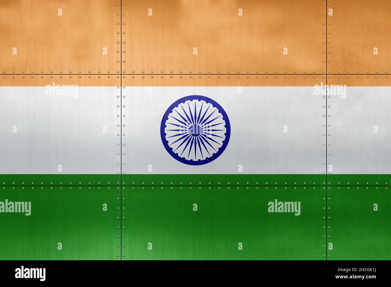 3D Flag of India on a metal wall background Stock Photo - Alamy