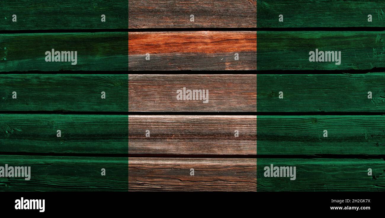 3D Flag of Nigeria on a old wood wall background Stock Photo - Alamy