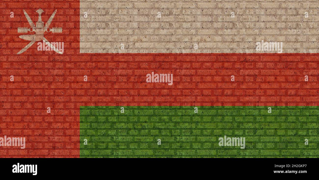 3D Flag of Oman on a old brick wall background Stock Photo - Alamy