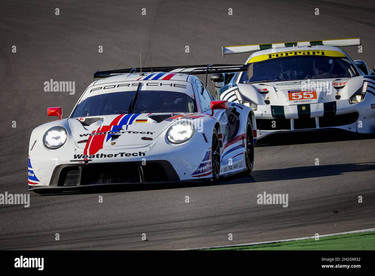 Portimao, Portugal, 21/10/2021, 77 Ried Christian (deu), Bruni Gianmaria (ita), MacNeil Cooper (usa), Proton Competition, Porsche 911 RSR - 19, action during the 2021 4 Hours of Portimao, 5th round of the 2021 European Le Mans Series, from October 21 to 24, 2021 on the Algarve International Circuit, in Portimao, Portugal - Photo: Paulo Maria/DPPI/LiveMedia Stock Photo