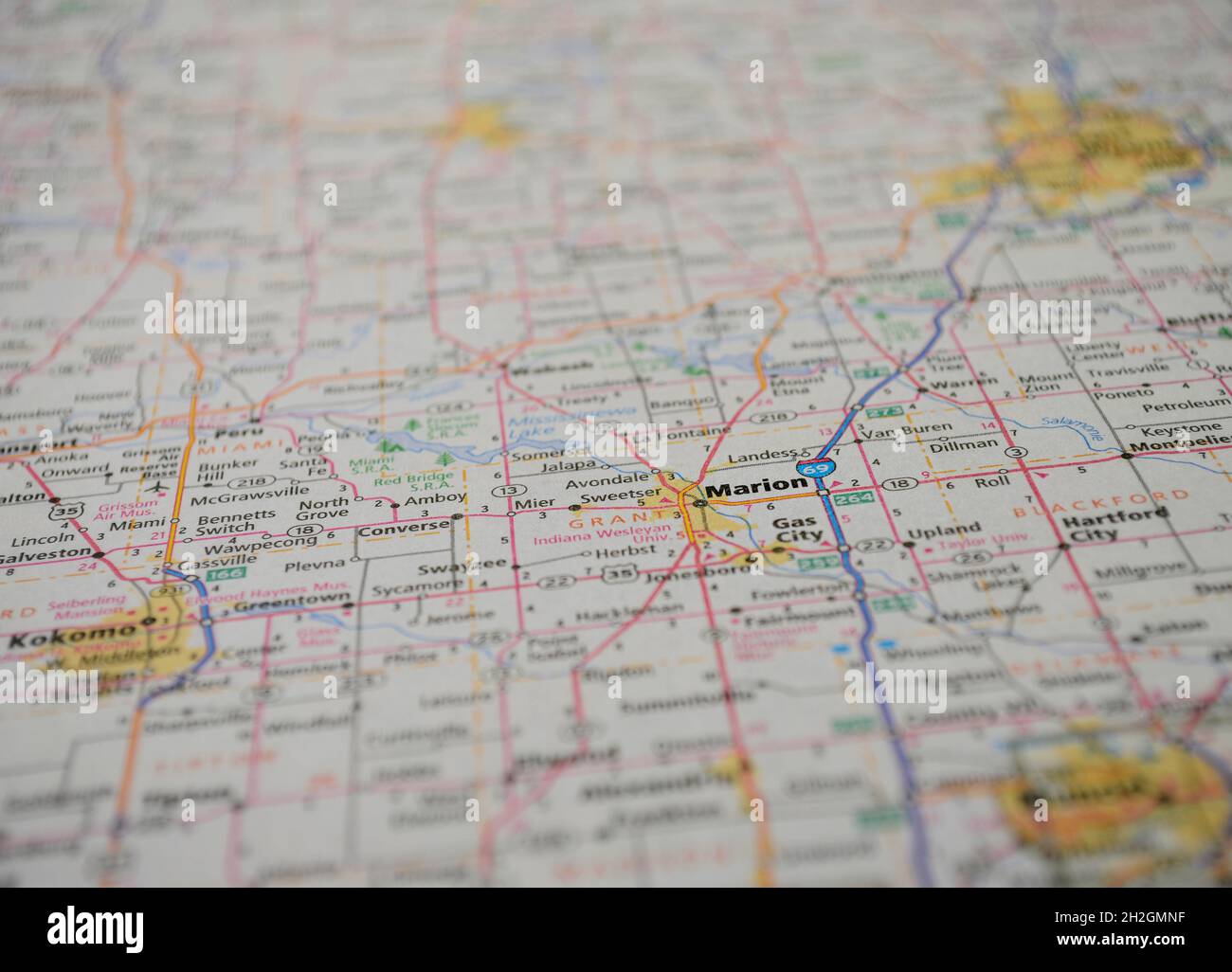 Map of city of Marion, IN Stock Photo Alamy