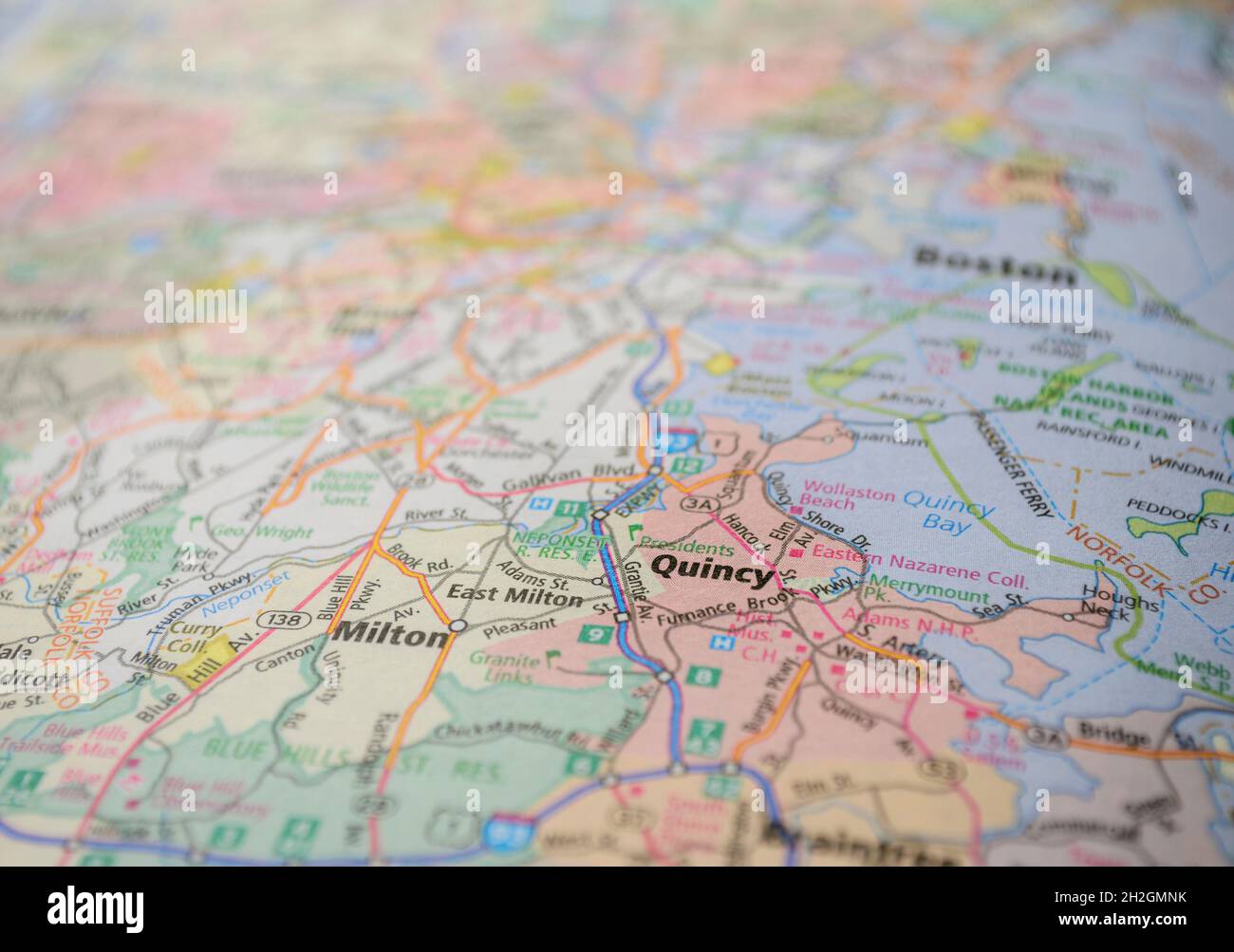 Map of city of Quincy, MA Stock Photo - Alamy