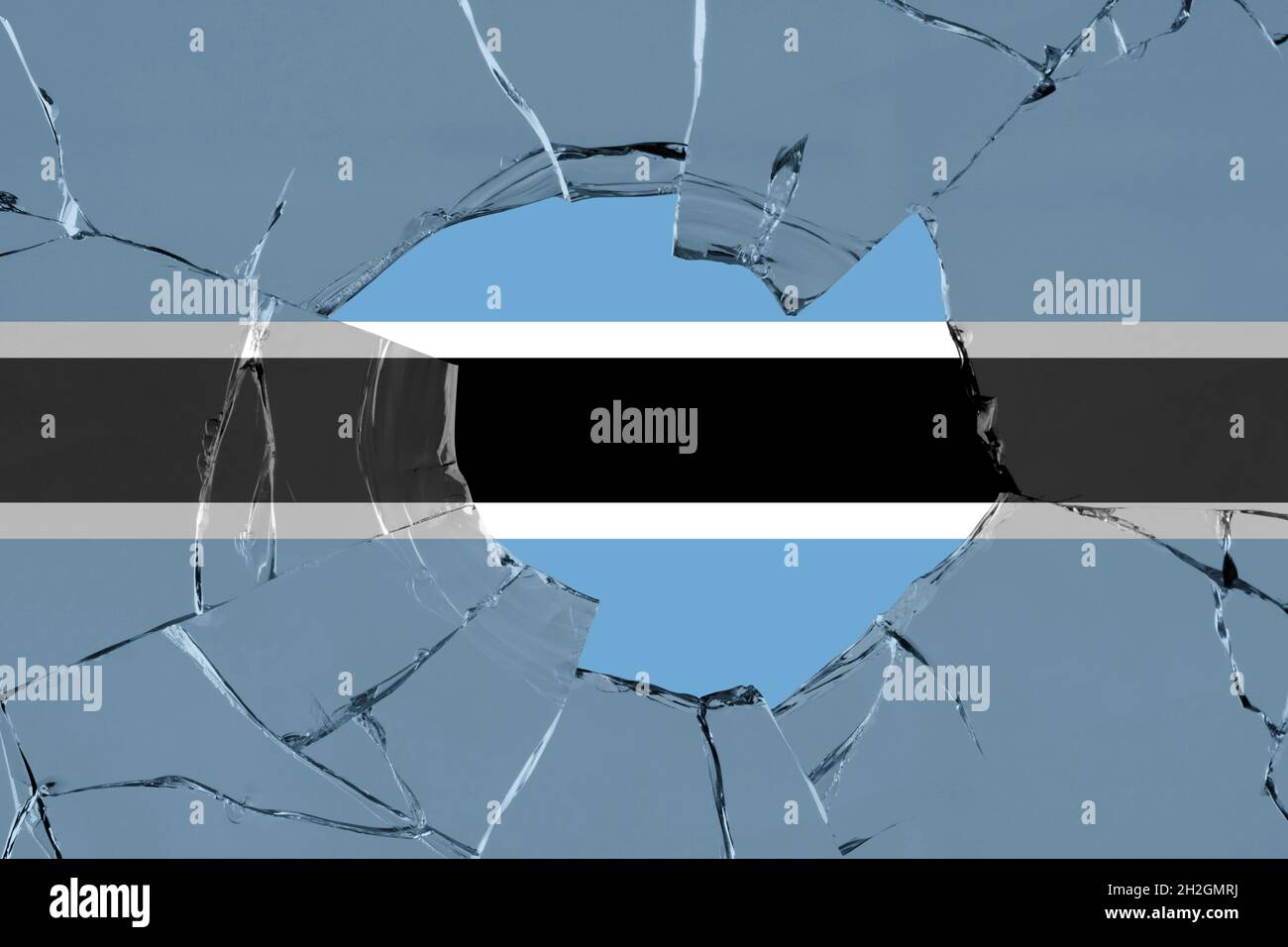 3D Flag of Botswana on a glass breakage Stock Photo - Alamy