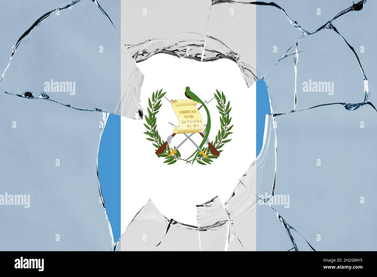 3D Flag of Guatemala on a glass breakage Stock Photo - Alamy