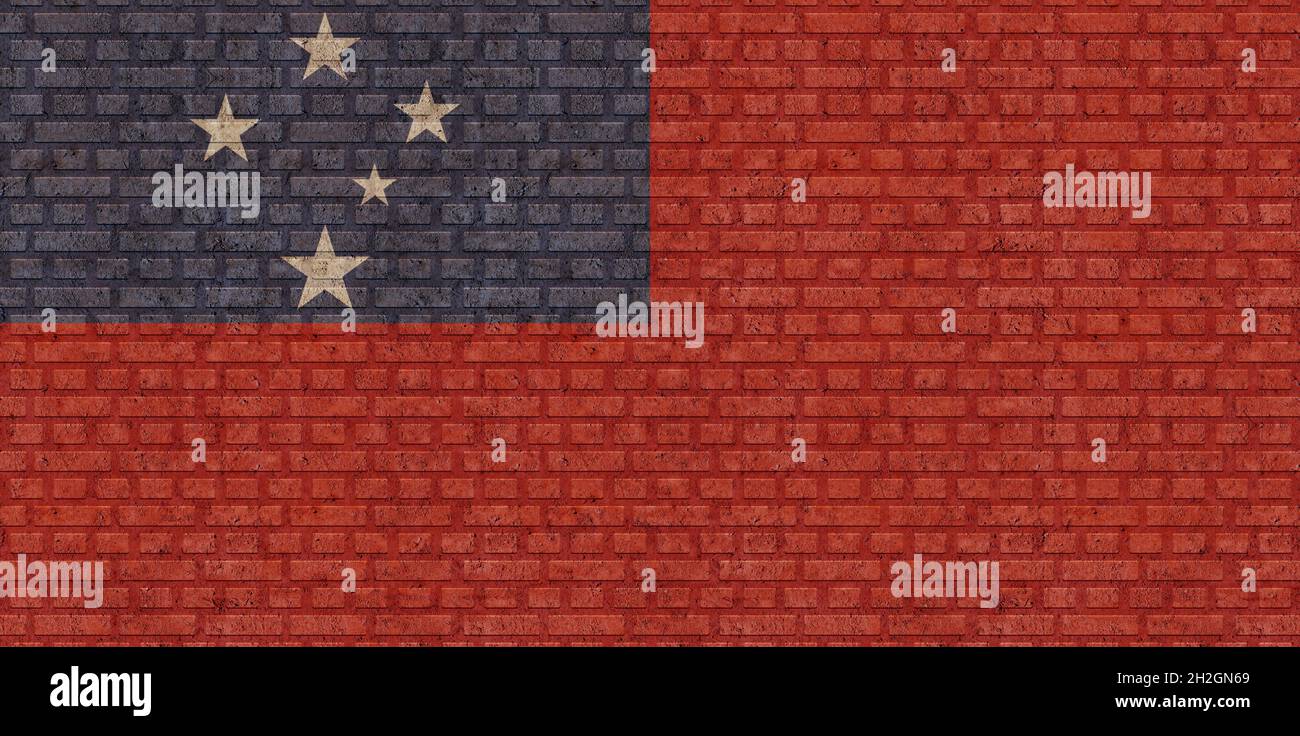 3D Flag of Samoa on a old brick wall background Stock Photo - Alamy