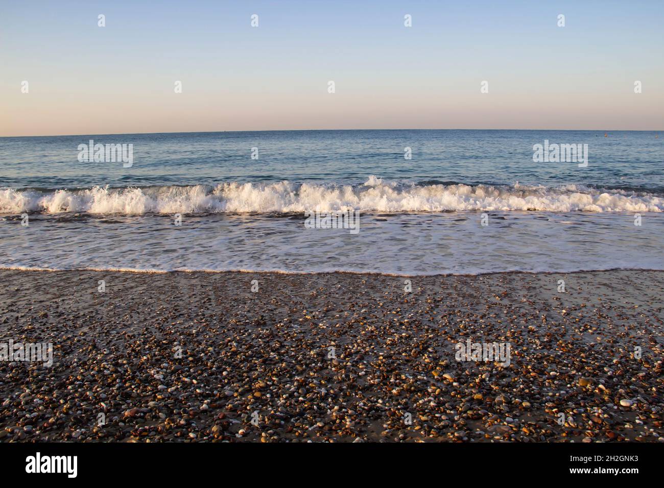 Beautiful seascape with sea waves and sand. Sea waves on the beach ...