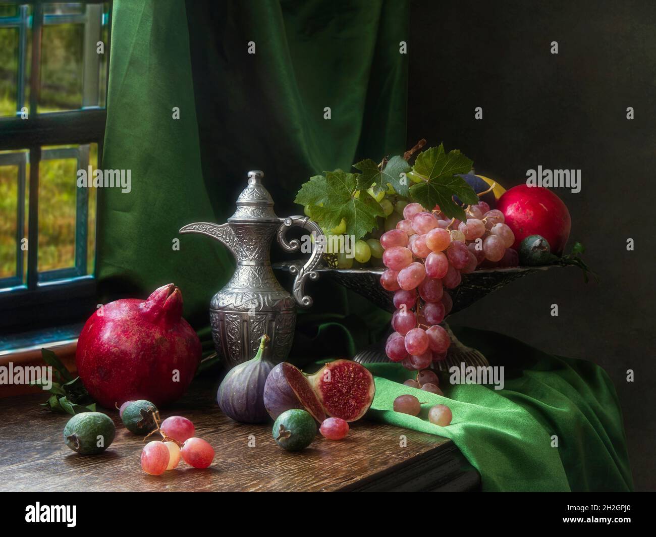Still life with fruits in the interior Stock Photo - Alamy