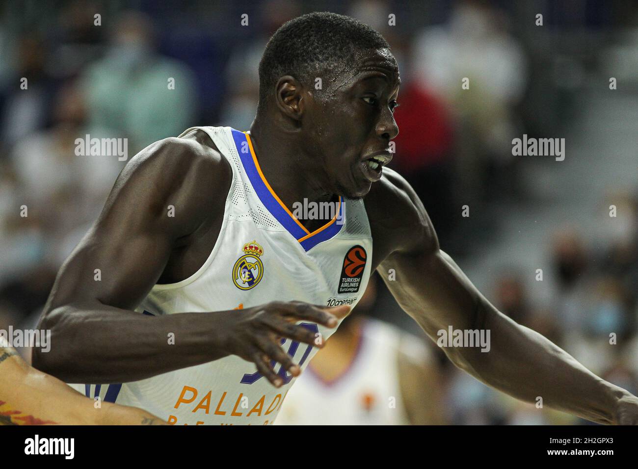 Madrid, Spain, October 21, 2021, Eli Ndiaye of Real Madrid during the  Turkish Airlines Euroleague basketball match between Real Madrid and  Fenerbahce on October 21, 2021 at Wizink Center in Madrid, Spain -