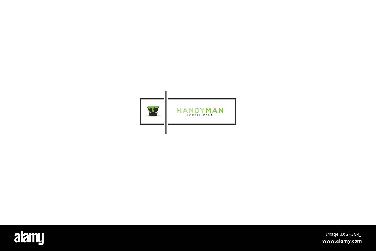 HANDYMAN LOGO DESIGN WITH NEGATIVE SPACE EFFECT FOR ILLUSTRATION USE Stock Vector