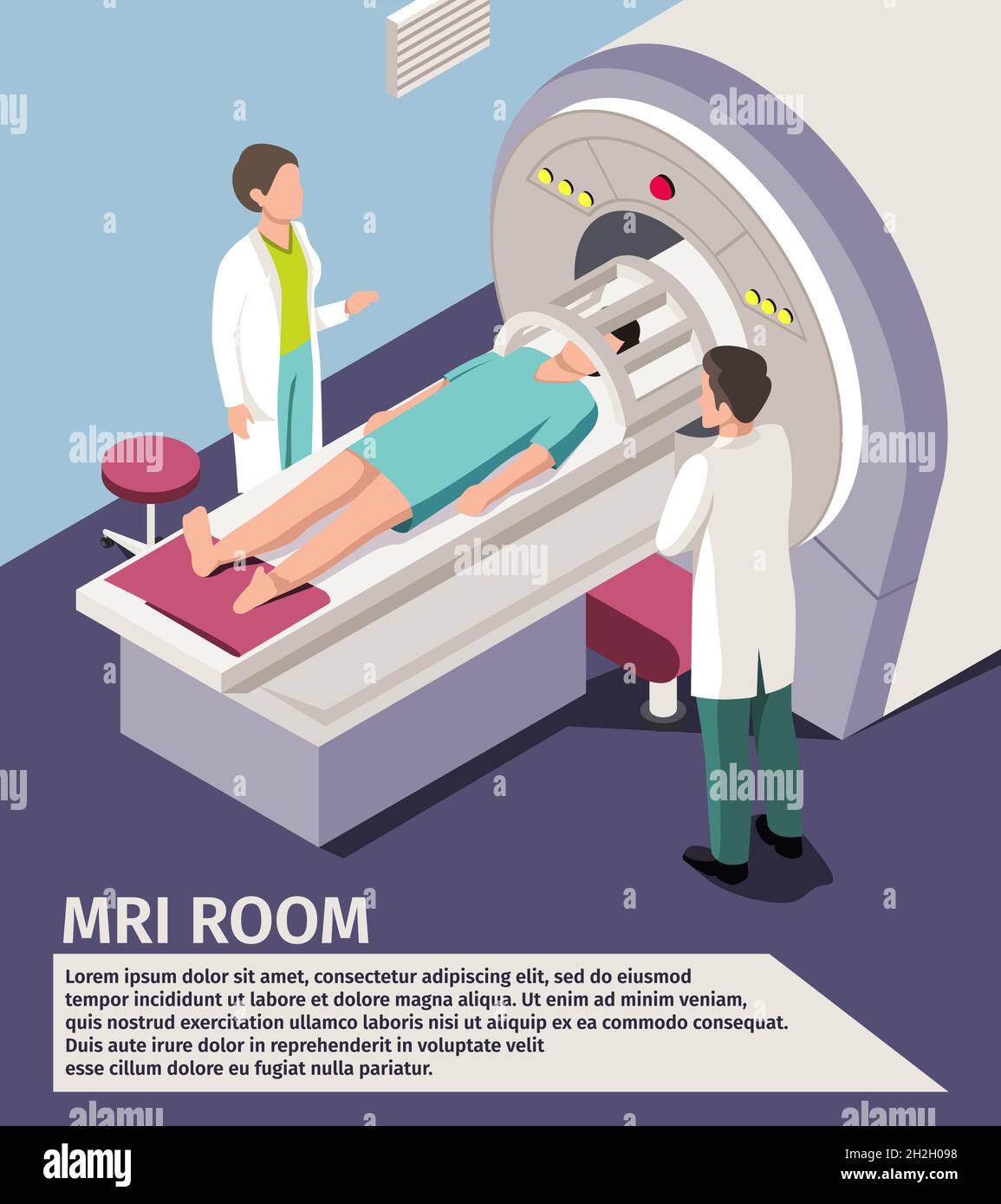 Medicine concept MRI scan and diagnostics Patient lying scanner machine in  hospital Stock Vector Image & Art - Alamy