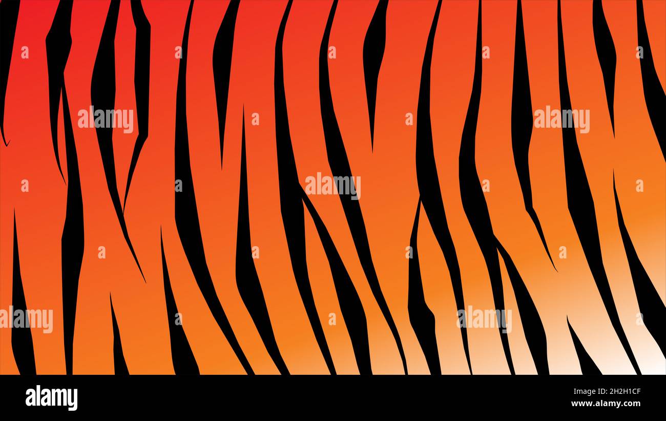 Vector Seamless Pattern with Tiger Skin Texture. Striped Animal Background. Stock Vector