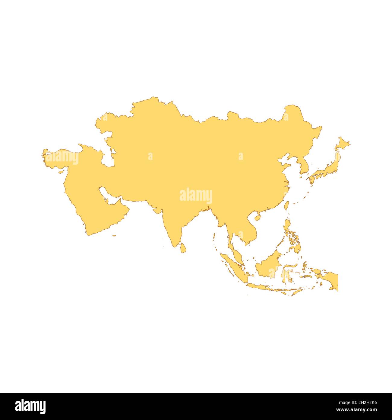 Map of Asia color line element. Border of the country. UI UX GUI design ...