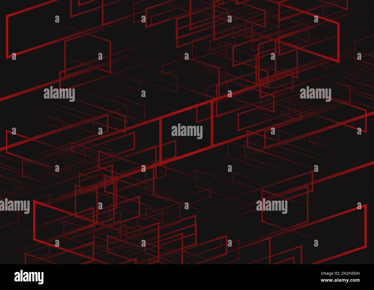 Abstract background of red line and dark color background of modern ...