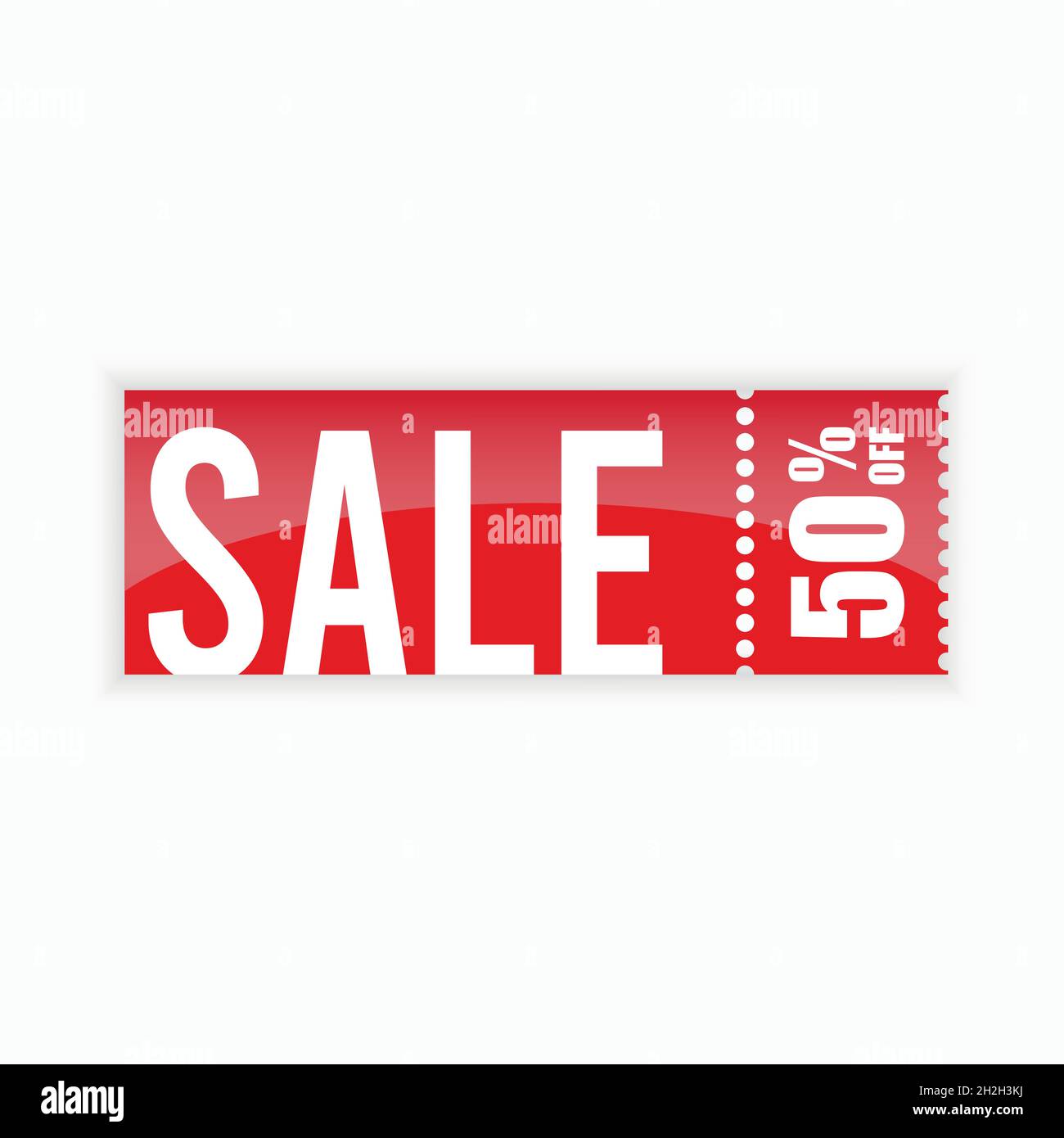 Discount voucher. Voucher mockup, red cardboard texture. Vector