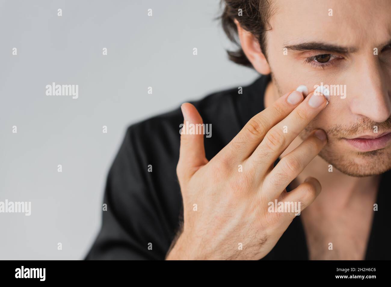 Cropped shot black man applying hi-res stock photography and images - Alamy