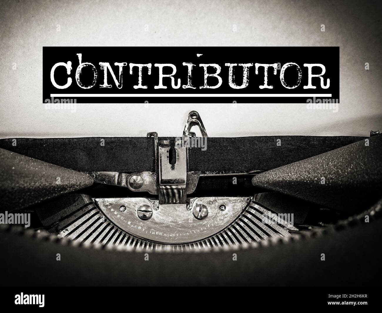 Contributor, Subscriber, Supporter, Supplier, Seller, Participant, Collaborator, Typewriter, Technology Stock Photo