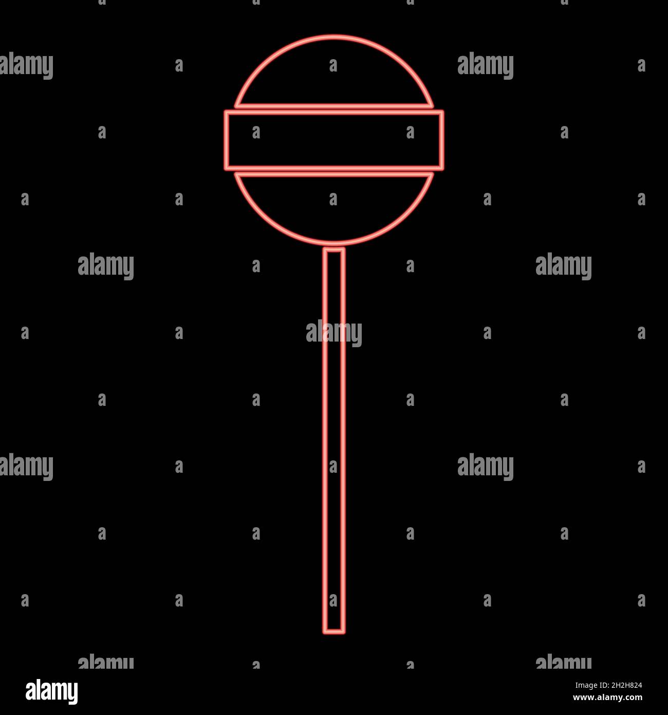 Neon lollipop red color vector illustration flat style light image Stock Vector