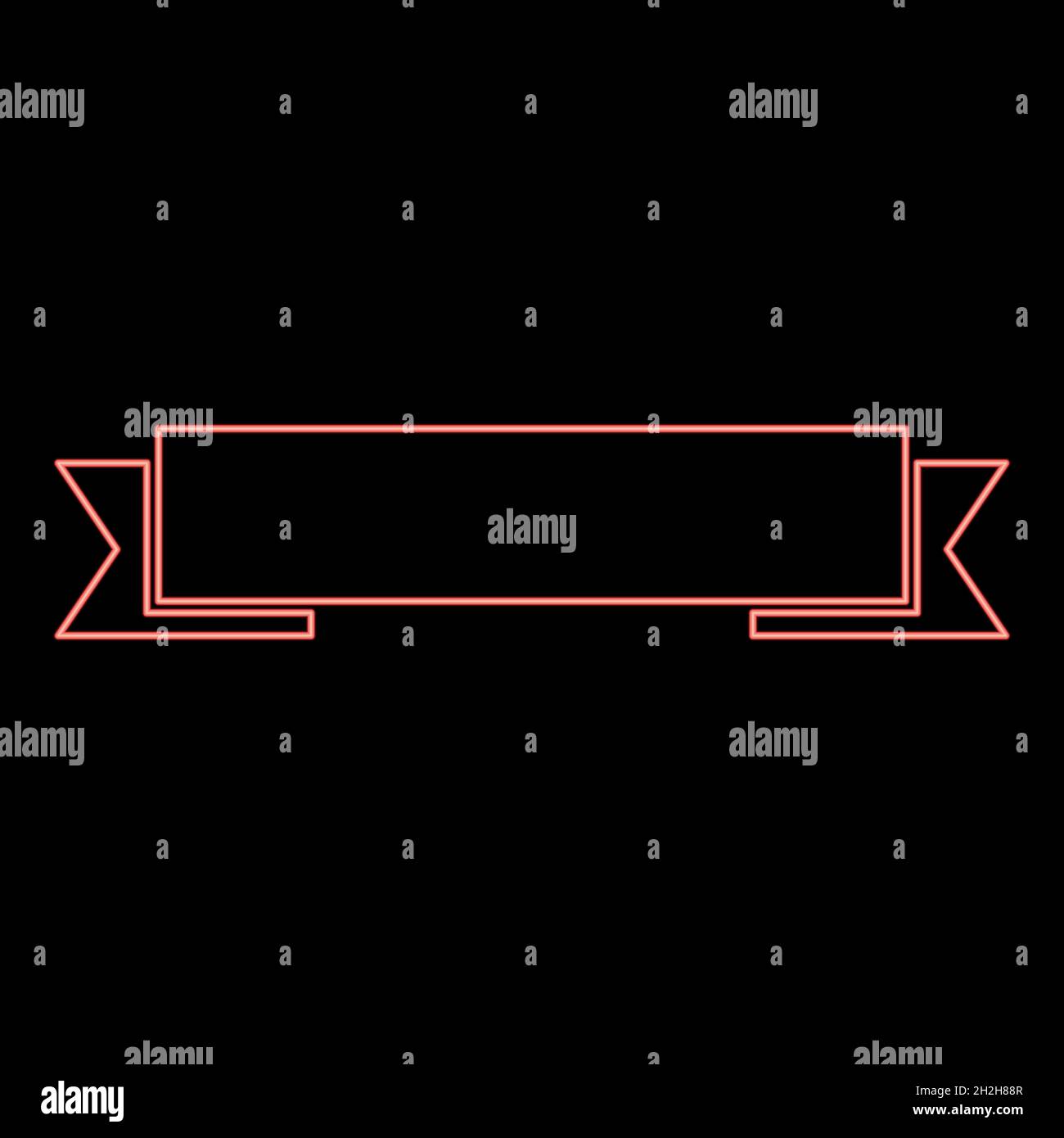 Neon ribbon red color vector illustration flat style light image Stock Vector