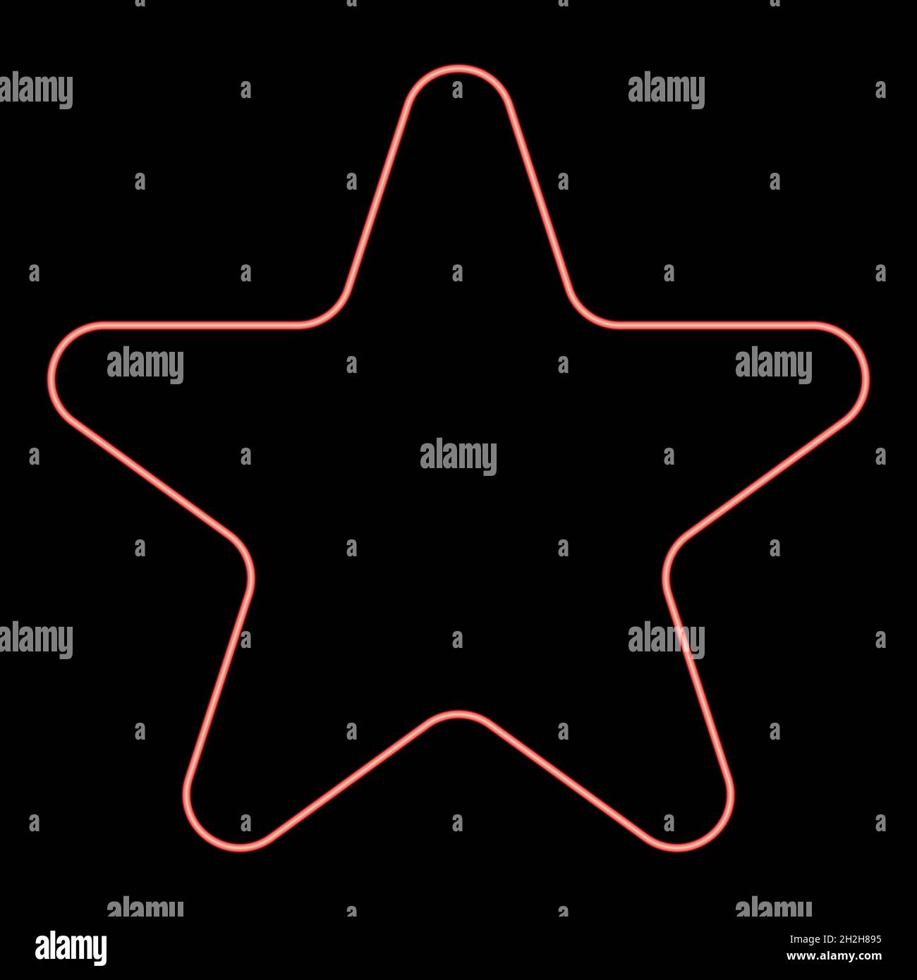 Neon star red color vector illustration flat style light image Stock Vector