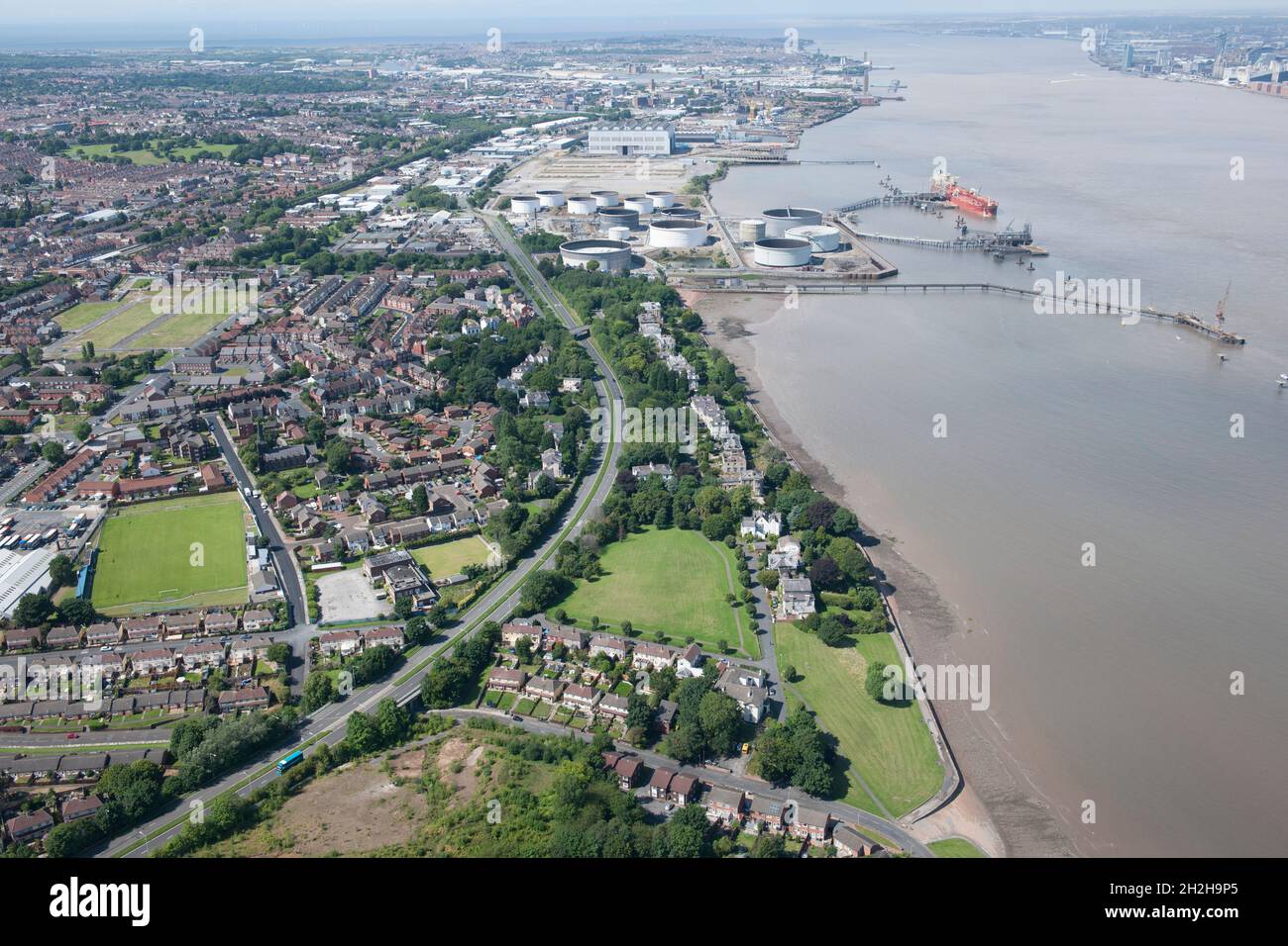 Houses in the Rock Park Conservation Area along the River Mersey
