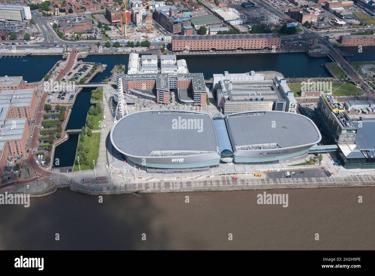 Liverpool Echo Arena and Wapping Dock, Liverpool, 2015. Stock Photo