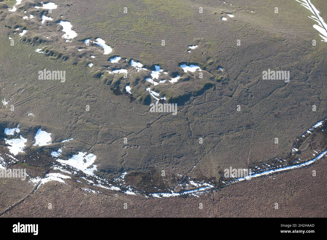 Practice trenches, Redmires First World War Training Area, Hallam Moors, Sheffield, 2015. Stock Photo