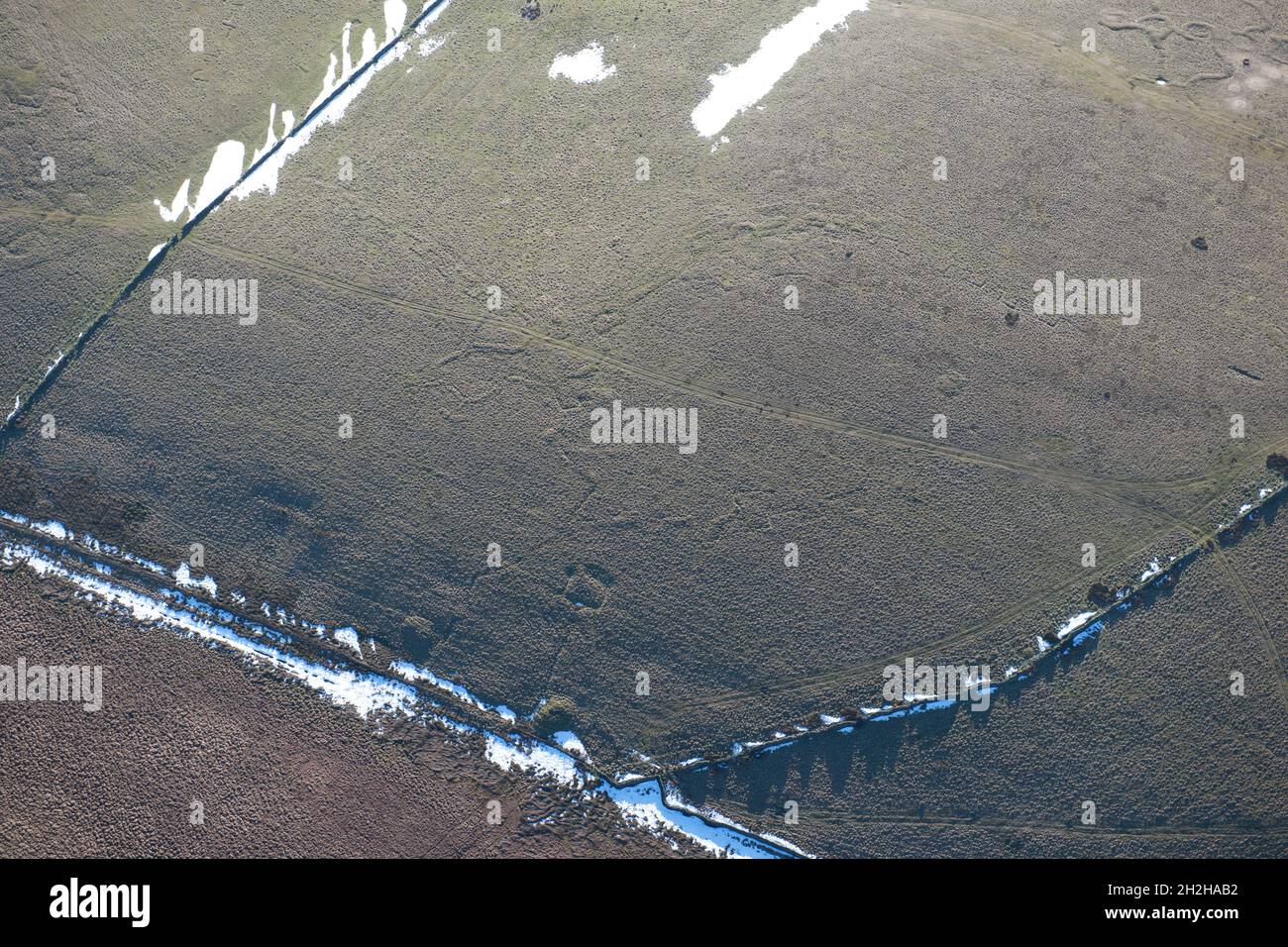 Practice trenches, Redmires First World War Training Area, Hallam Moors, Sheffield, 2015. Stock Photo