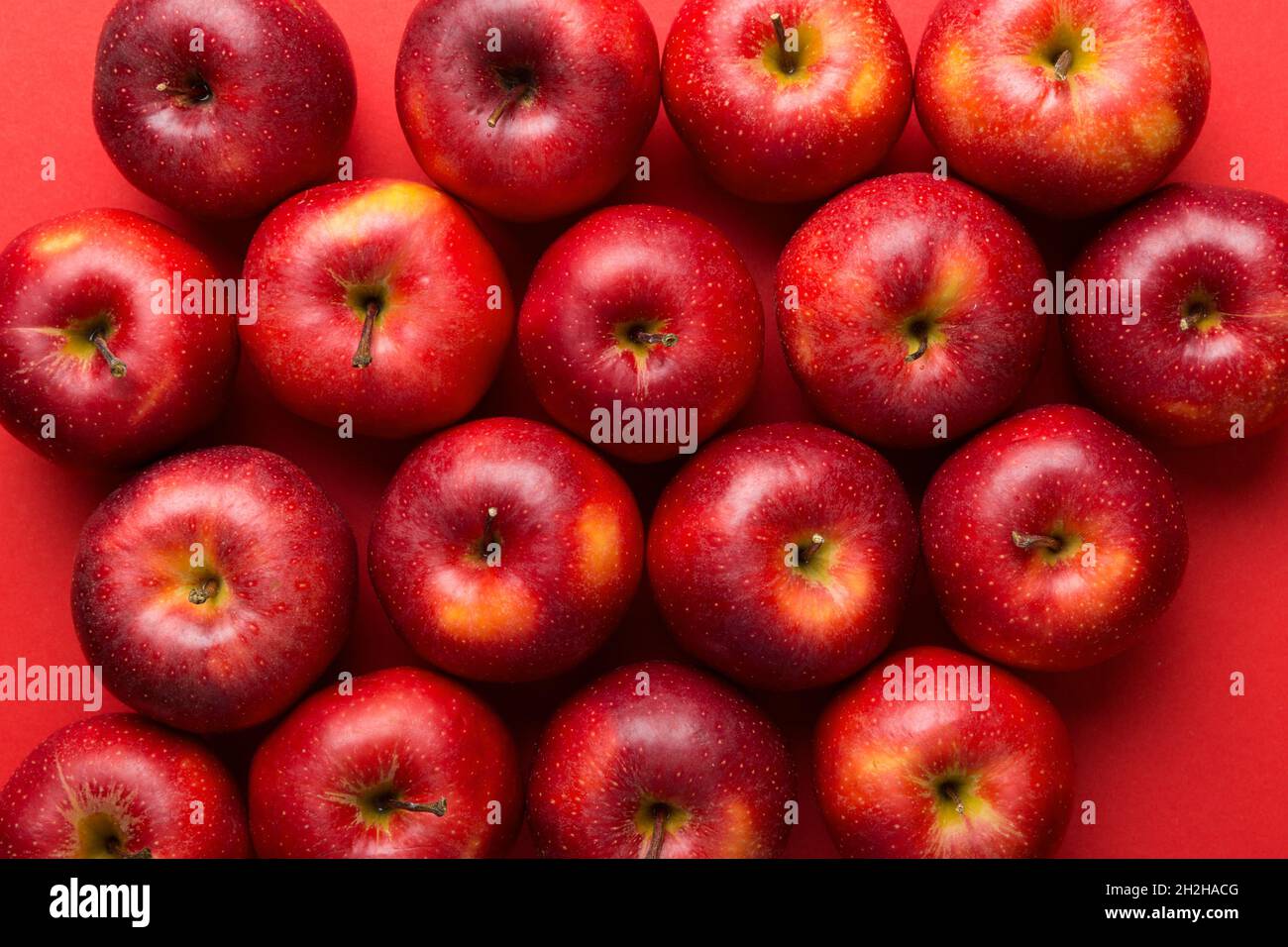Fresh ripe red apples as background. Top view of natural apples Stock ...