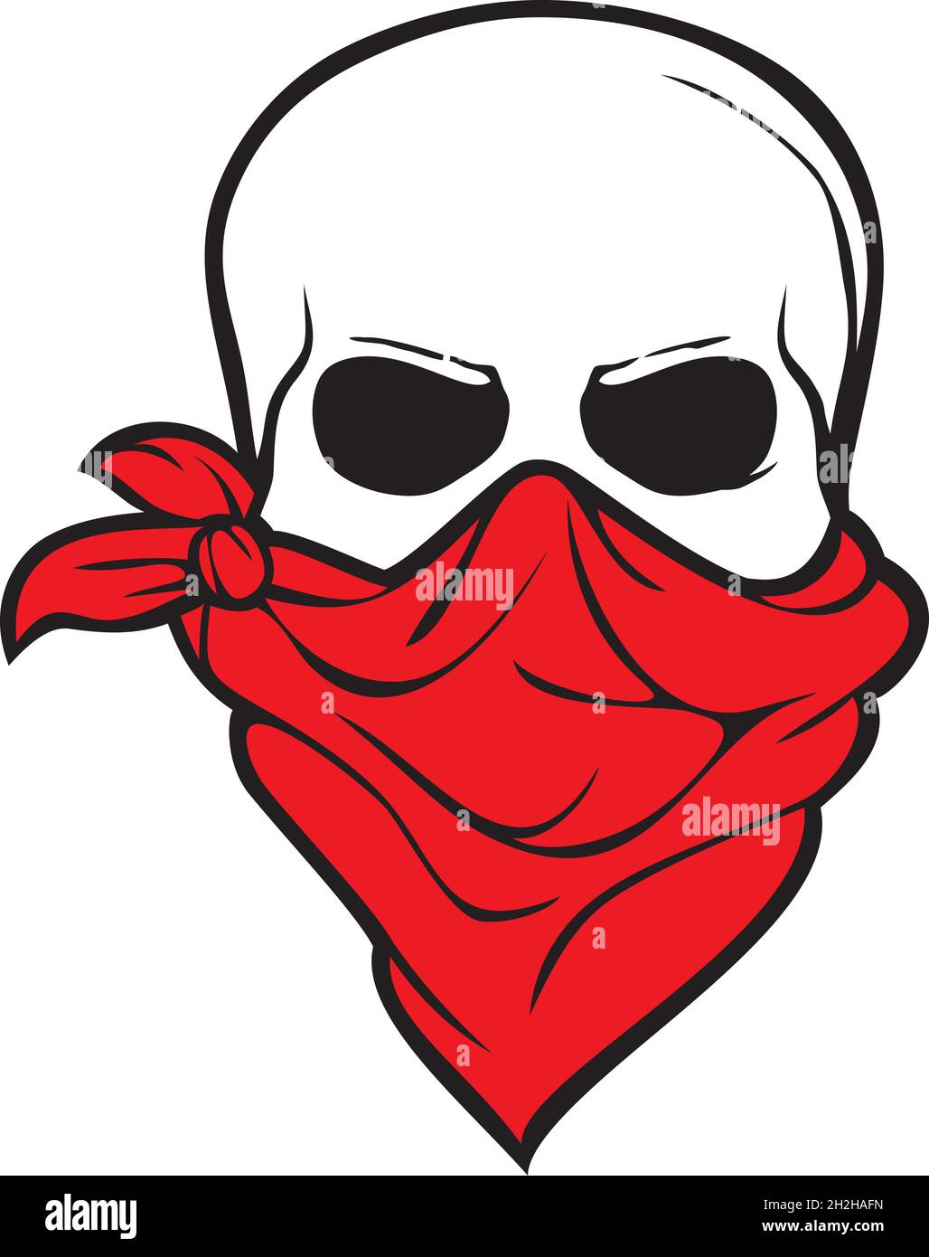 Skull with bandana vector illustration Stock Vector